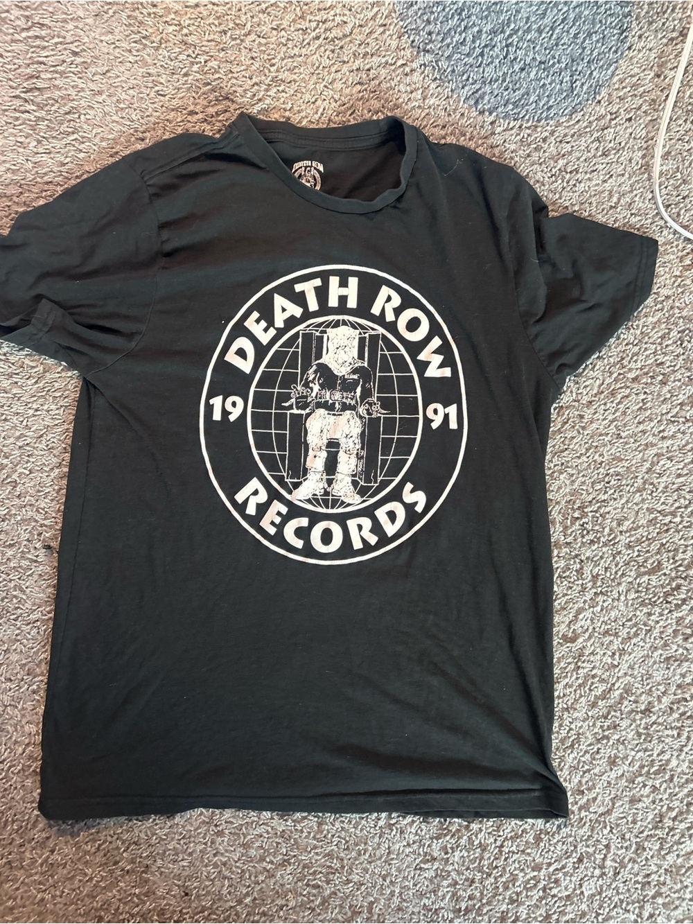 Death Row Records 1991 Black Graphic Tee